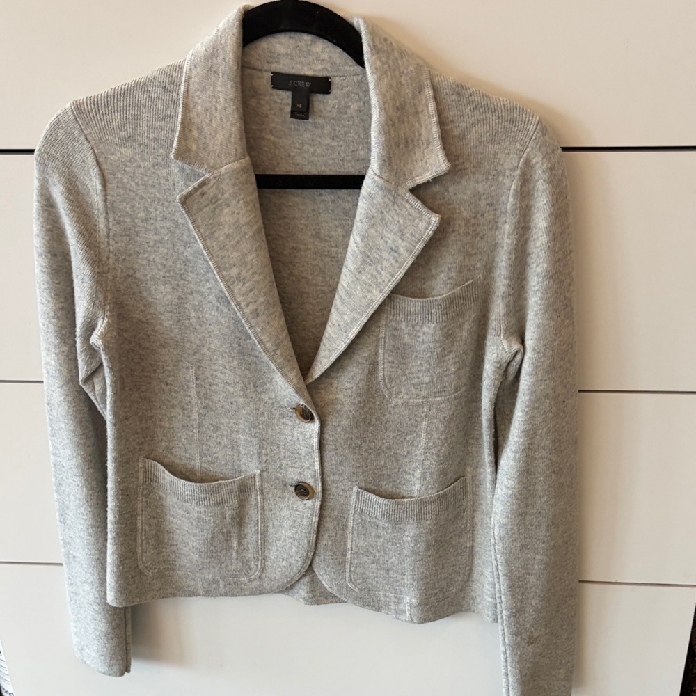 J. Crew Women's Heather Gray Knit Blazer
